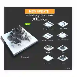 New Update Tileable snowy winter Terrain land ponds and lakes 3d game asset for unity 1